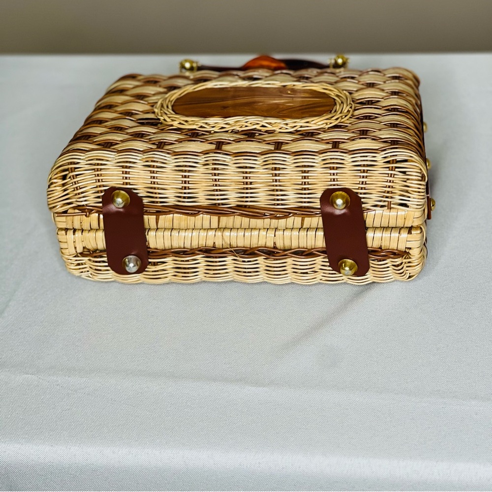 Vintage Woven Straw Purse Handmade in British HongKong circa 1950’s/60’s - Picture 3 of 13